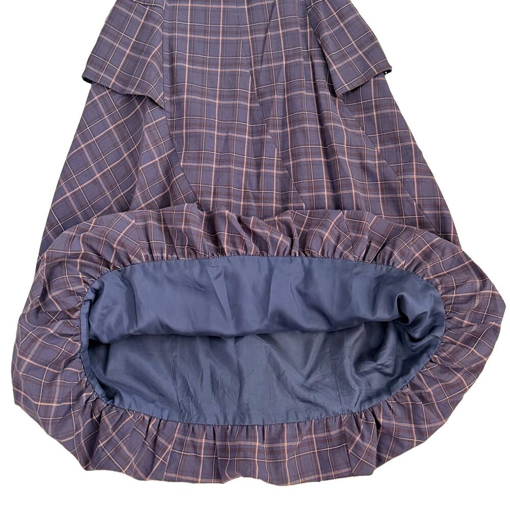 BCBG Max Azaria Womens Plaid Smocked Back Dress Academia Lined 6 Preppy - Picture 4 of 12